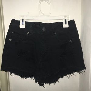 Black jean shorts